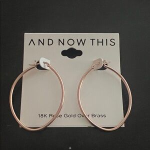 AND NOW THIS Rose Gold Hoop Earrings